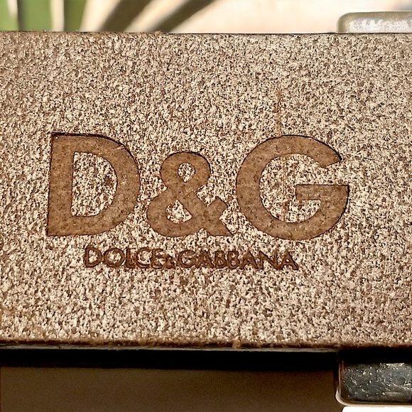 90s D&G Dolce & Gabbana Ladies Silver Metal Belt Buckle Genuine Leather S-8.5 - Picture 3 of 11